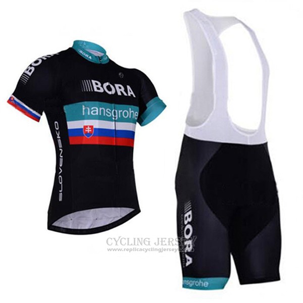 2017 Cycling Jersey Bora Hansgrohe Black Short Sleeve and Bib Short